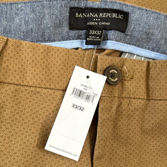 Banana Republic Aiden Stretch Chinos Flat-Front Cotton Blend slim fit - Picture 5 of 5